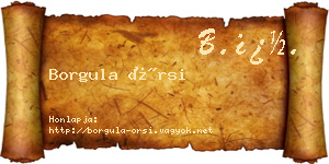 Borgula Örsi névjegykártya